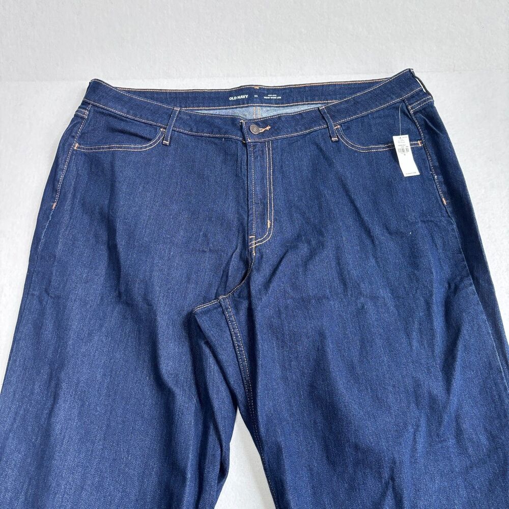 Old Navy Wow Wide Leg Jeans Women's 22 High Rise Medium Wash Stretch NWT - Picture 2 of 7